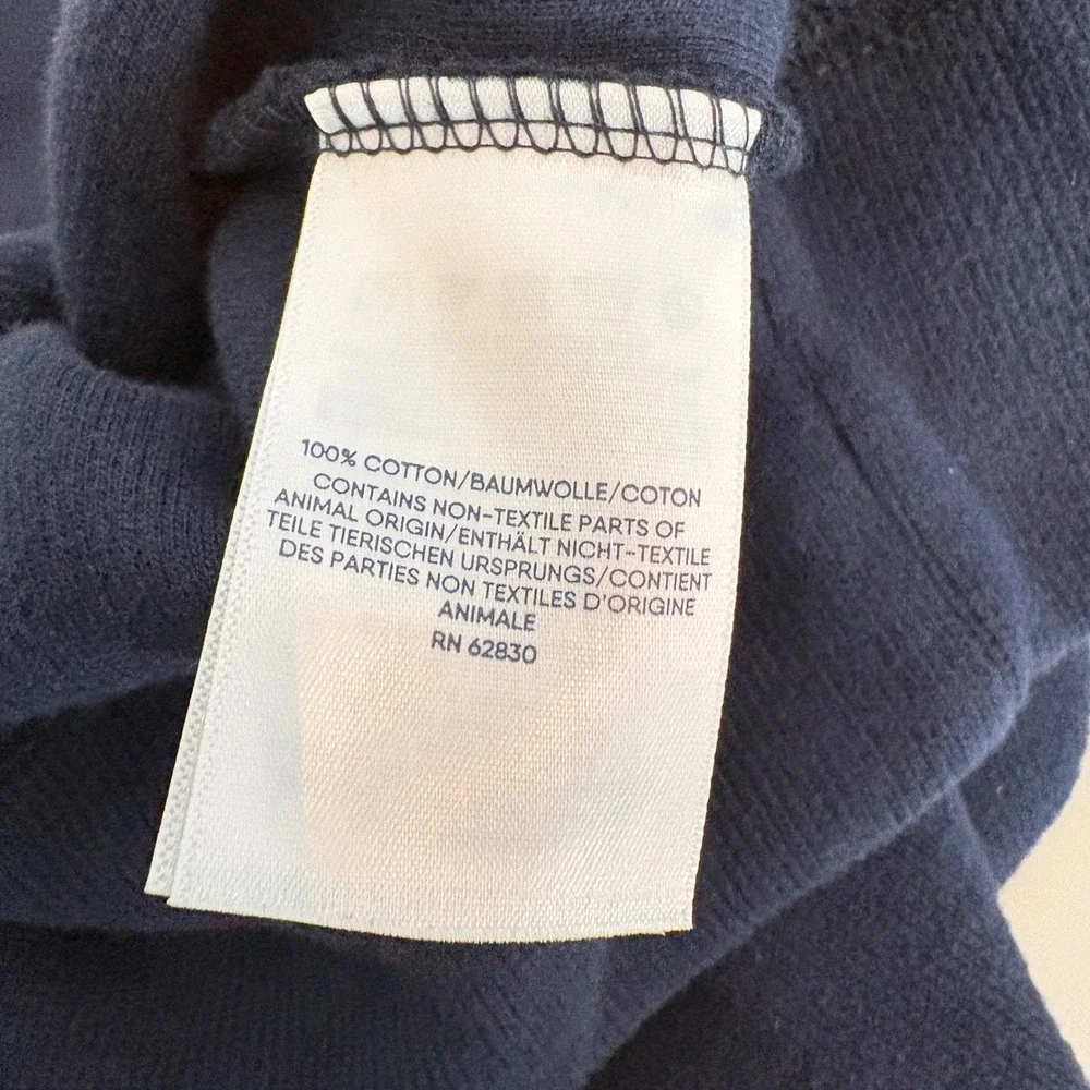 Lands End‎ Mens XXL Navy Blue 100% Cotton Quarter Zip Pullover Sweater RN 62830